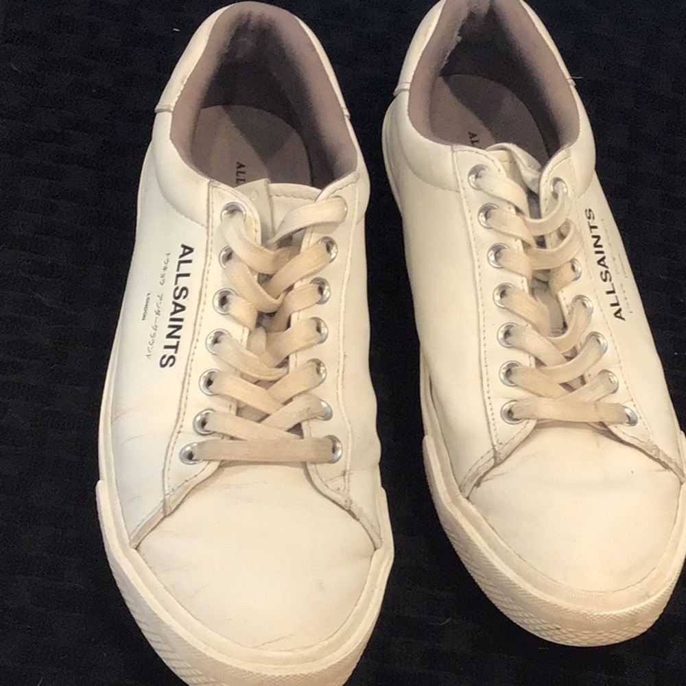 All Saints Mens Underground Leather Low Top Sneakers Size 42